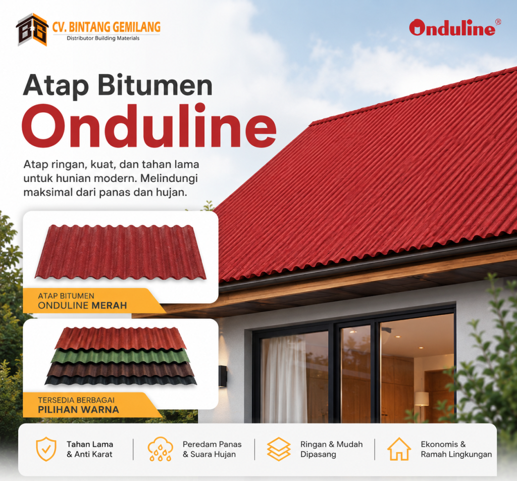 Jual Atap Bitumen Onduline | Distributor Atap